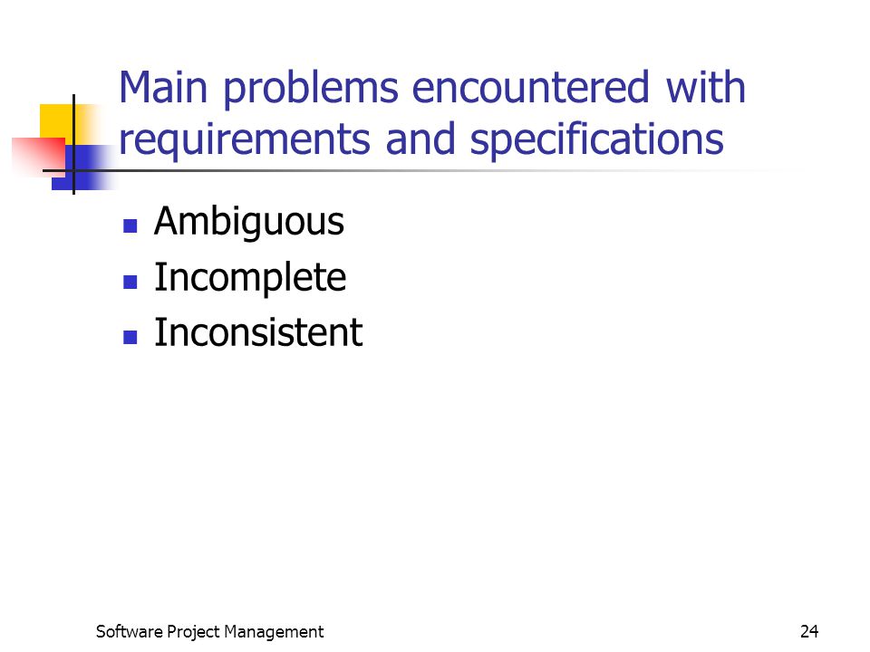 Problems encountered by project managers